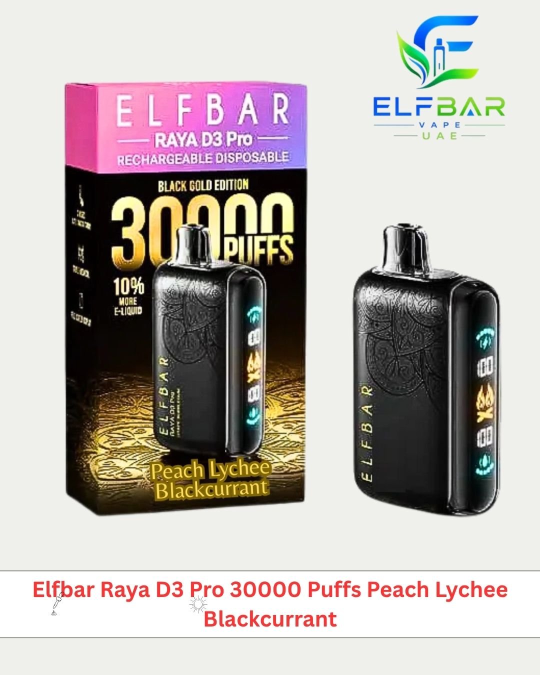 Elfbar Raya D3 Pro 30000 Puffs Peach Lychee Blackcurrant