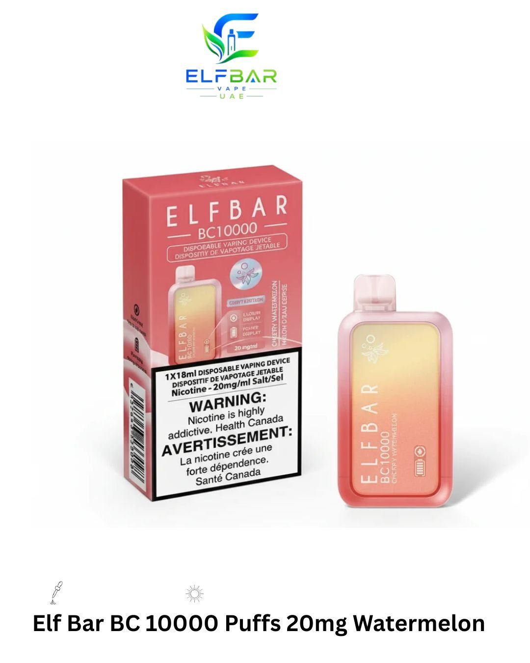 Elf Bar BC 10000 Puffs 20mg Watermelon Elf Bar BC 10000 Puffs 20mg Watermelon
