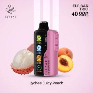 Elf Bar Trio 40000 Puffs Disposable Vape Lychee Juicy Peach in Dubai