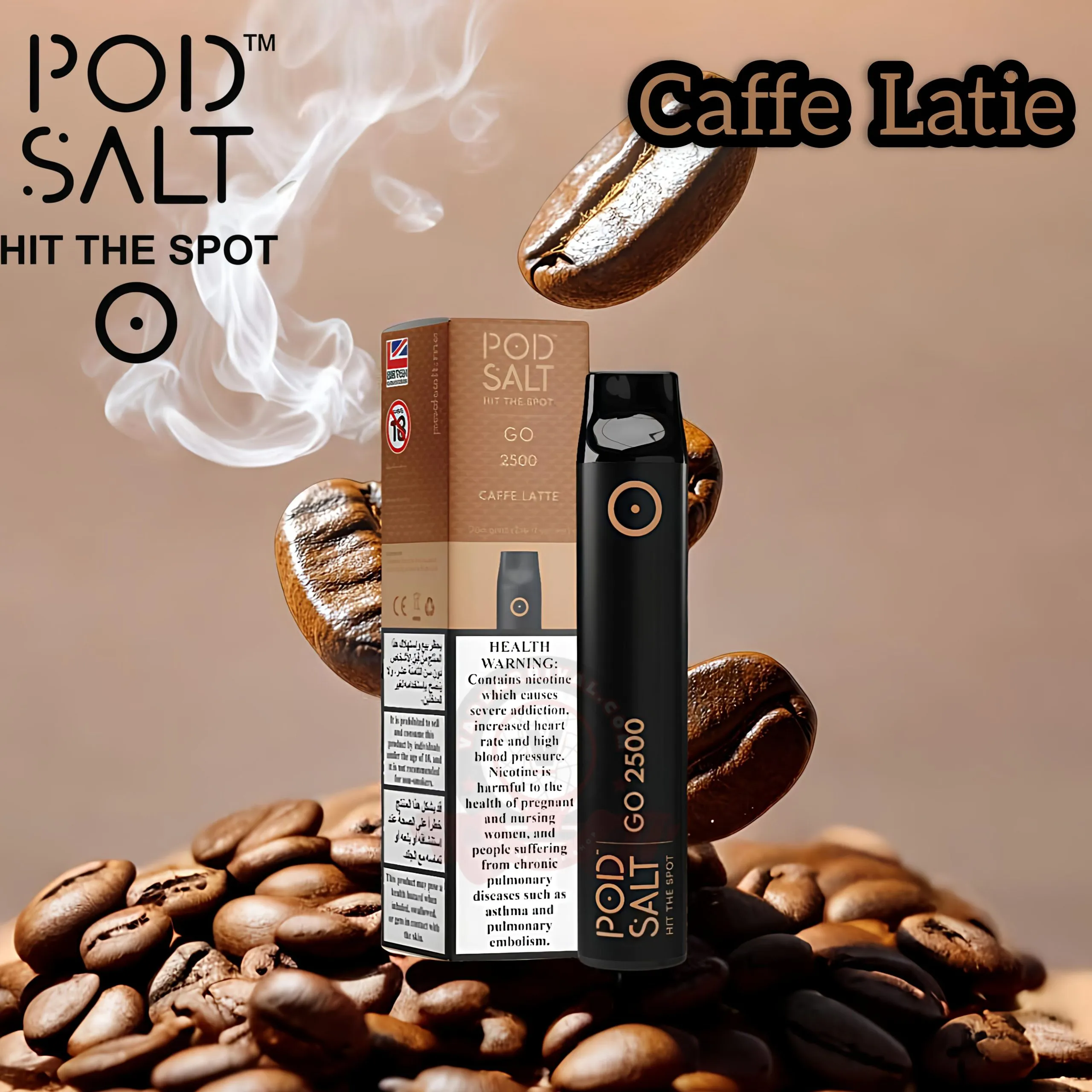 Pod Salt Go 2500 Puffs Caffe Latte Pod Salt Go 2500 Puffs Caffe Latte Disposable Vape - Image 1
