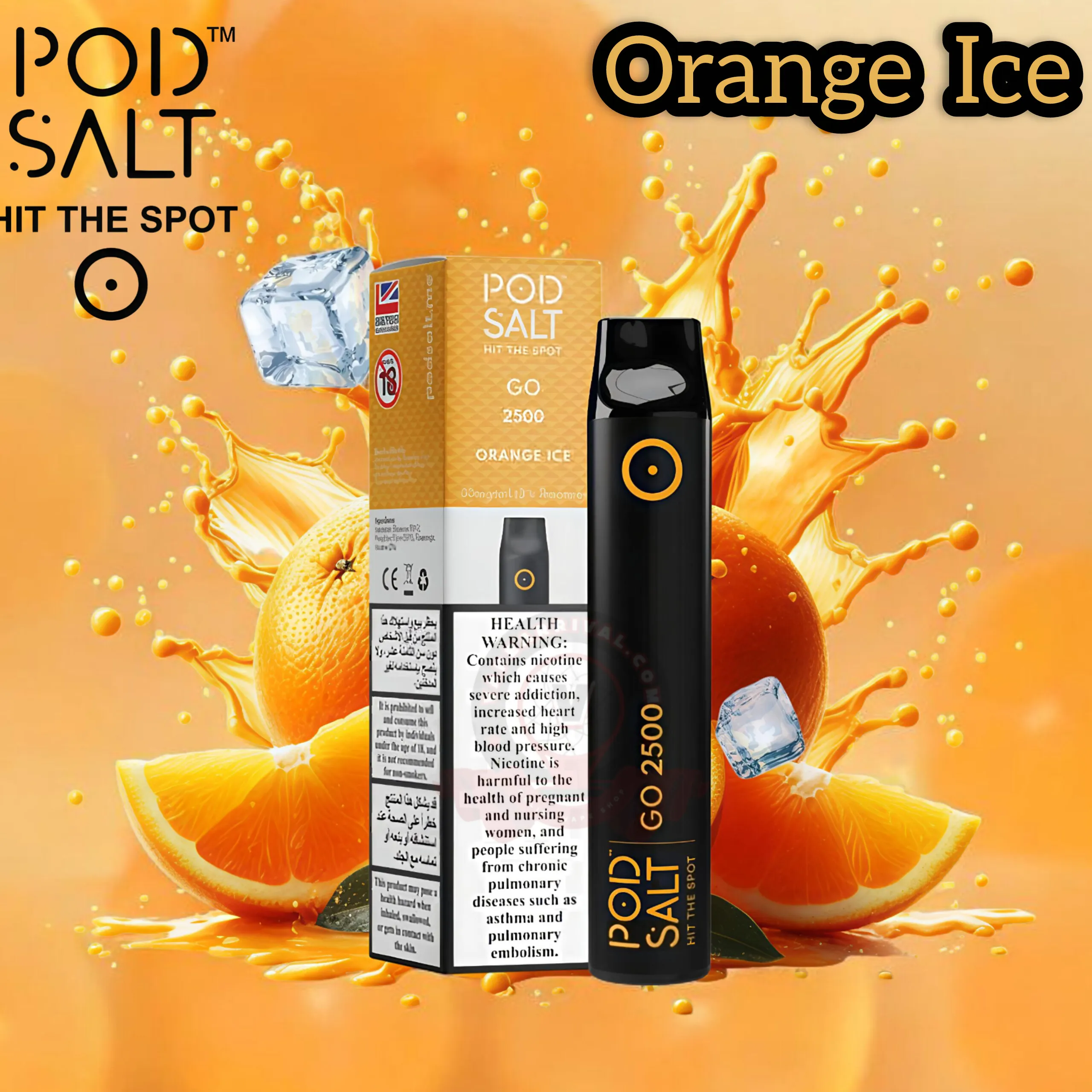 Pod-Salt-Go-Disposable-Vape-2500-Puffs-Orange-Ice Pod Salt Go 2500 Puffs Orange Ice Disposable Vape - Image 1